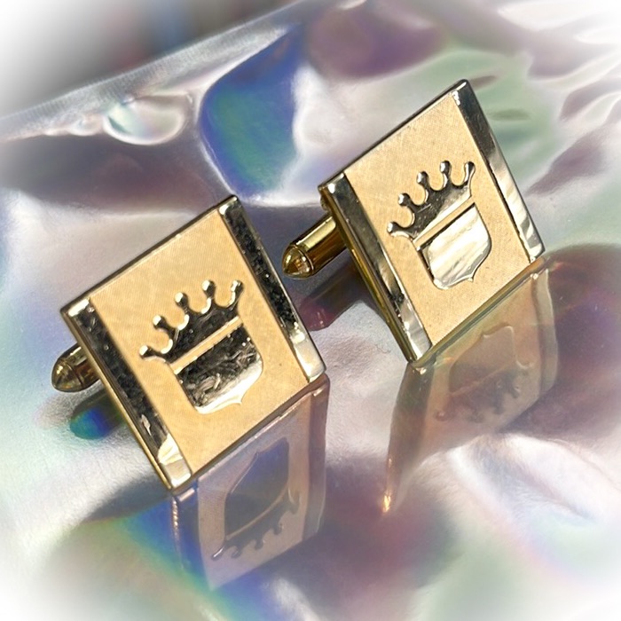Beautiful Vintage Gold Tone Cufflinks Crown Beautiful Vintage Gold Tone Cufflinks Crown